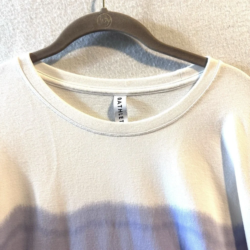 Athleta Tie-Dye Crewneck Sweatshirt in White, Blue, Yellow, Orange - Picture 2 of 9